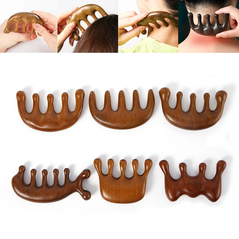 Detangling Wide Comb - Wood Therapy Massage Comb Head Face