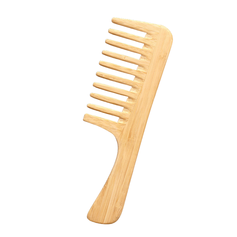 Detangling Wide Comb - 1 Pc Natural Bamboo Wide-Tooth Hair