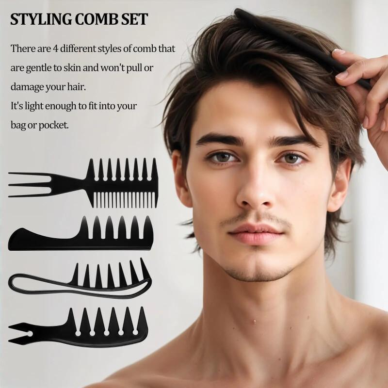 Detangling Wide Comb - 4Pcs Styling Comb Set for Men