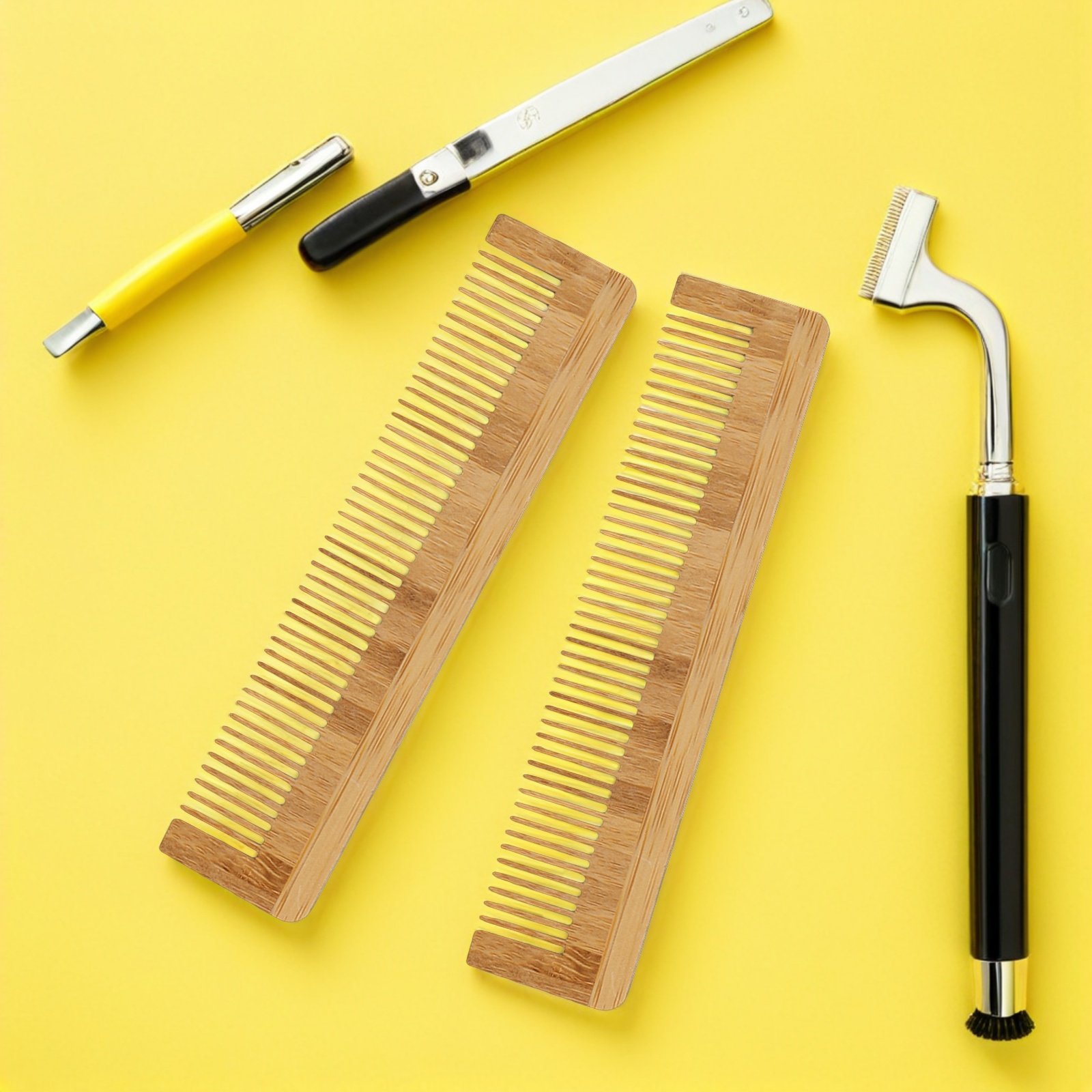 Detangling Wide Comb - 12Pcs Disposable Wooden Beard Comb Bamboo