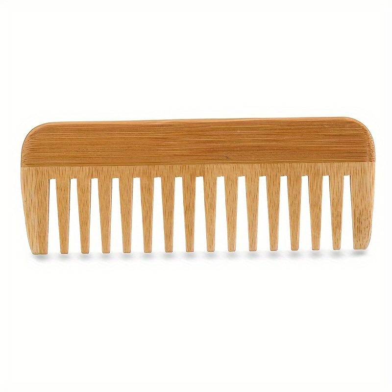 Detangling Wide Comb - Wide-Tooth Natural Bamboo Wooden Comb -