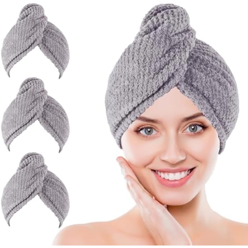 Hair Turban Towel - Super Absorbent Fast Drying Hair Towel