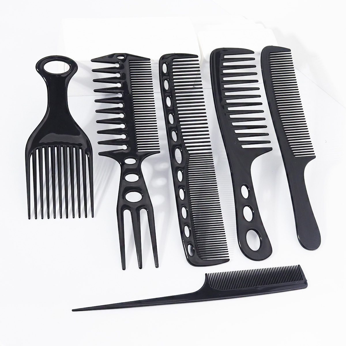 Detangling Wide Comb - 6pcs black hair comb set, hair