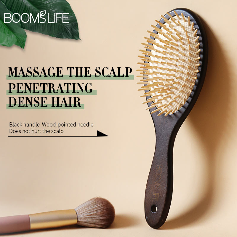 Detangling Wide Comb - Black Wood Hair Brush Women Head