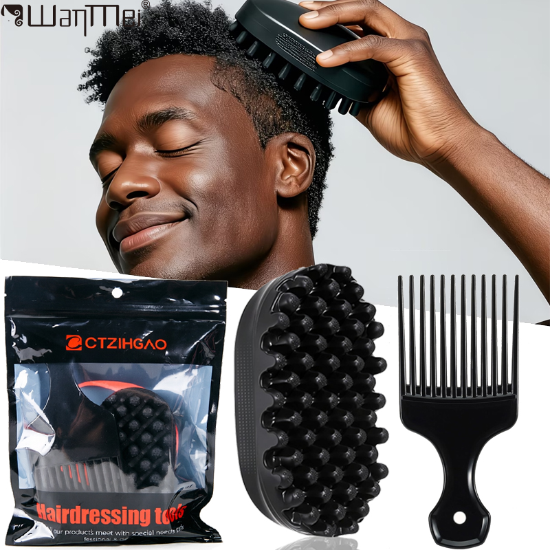 Detangling Wide Comb - Silicone Magic Twist Hair Brush&Afro Pick