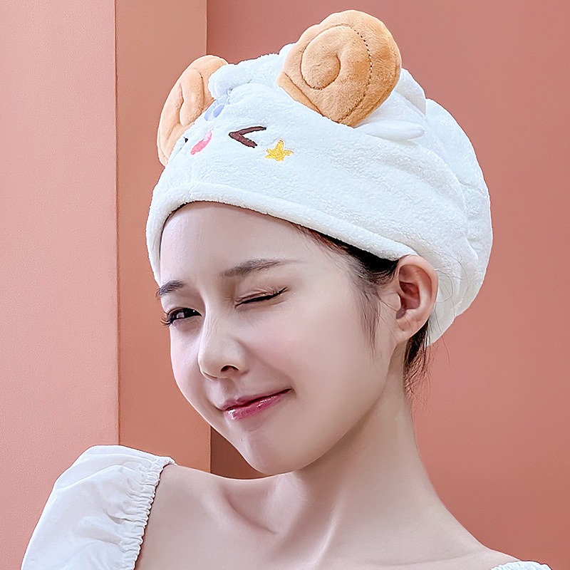 Cute Kawaii Sheep Dry Hair Cap - Hair Turban Towel 评论和价格