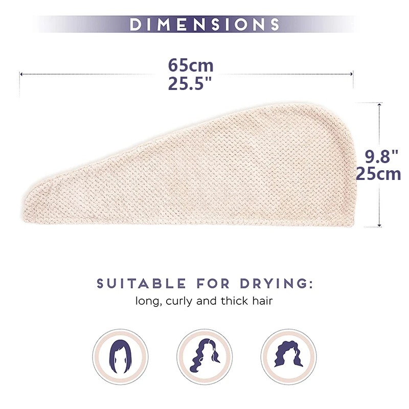TILONDEX 1PC Striped Coral Fle - Hair Turban Towel 评论和价格