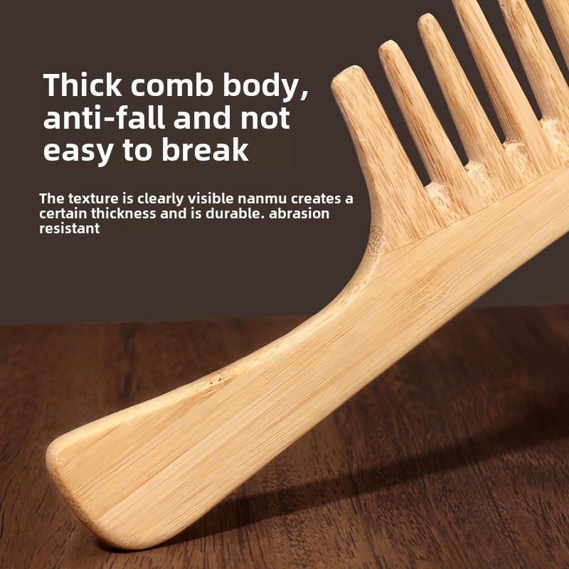 1 Pc Natural Bamboo Wide-Tooth - Detangling Wide Comb 评论和价格