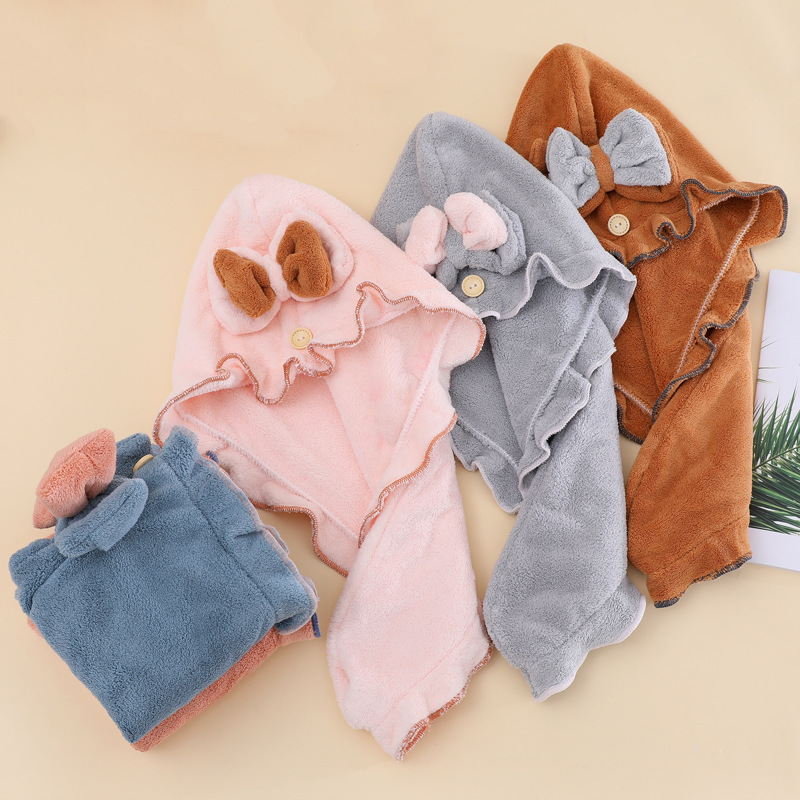 Fleece Solid Color Hair Towel  - Hair Turban Towel 评论和价格