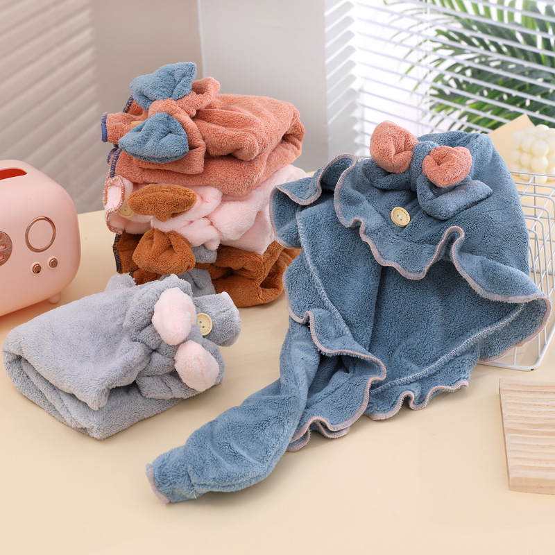 Fleece Solid Color Hair Towel  - Hair Turban Towel 评论和价格