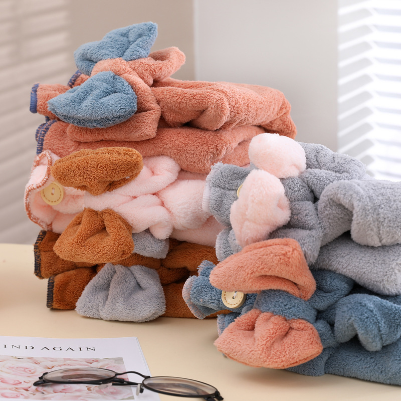 Fleece Solid Color Hair Towel  - Hair Turban Towel 评论和价格