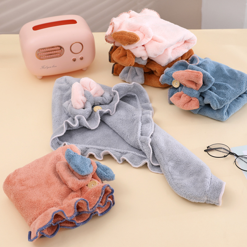 Fleece Solid Color Hair Towel  - Hair Turban Towel 评论和价格