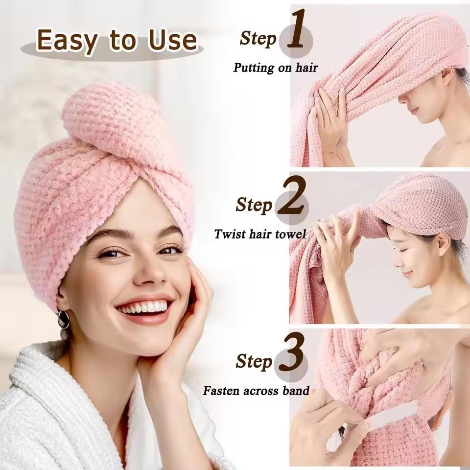 Super Absorbent Coral Velvet H - Hair Turban Towel 评论和价格