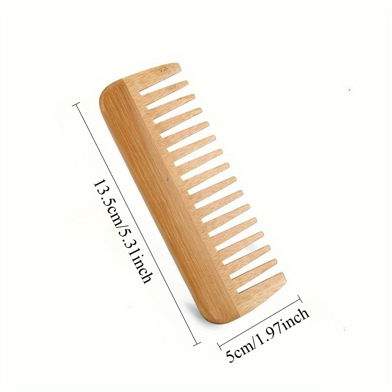 Wide-Tooth Natural Bamboo Wood - Detangling Wide Comb 评论和价格