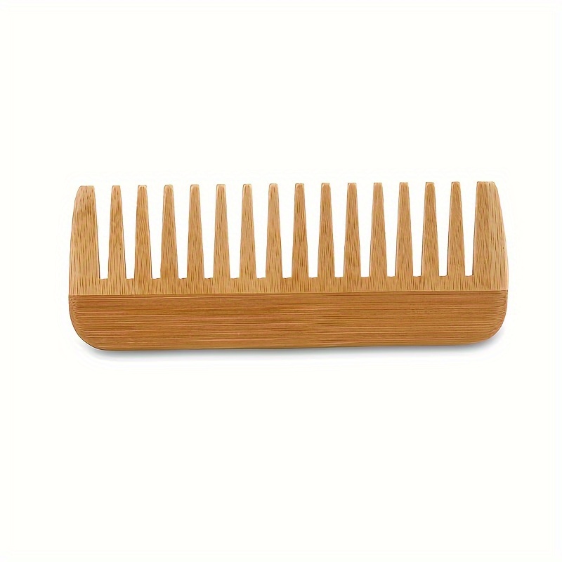 Wide-Tooth Natural Bamboo Wood - Detangling Wide Comb 评论和价格