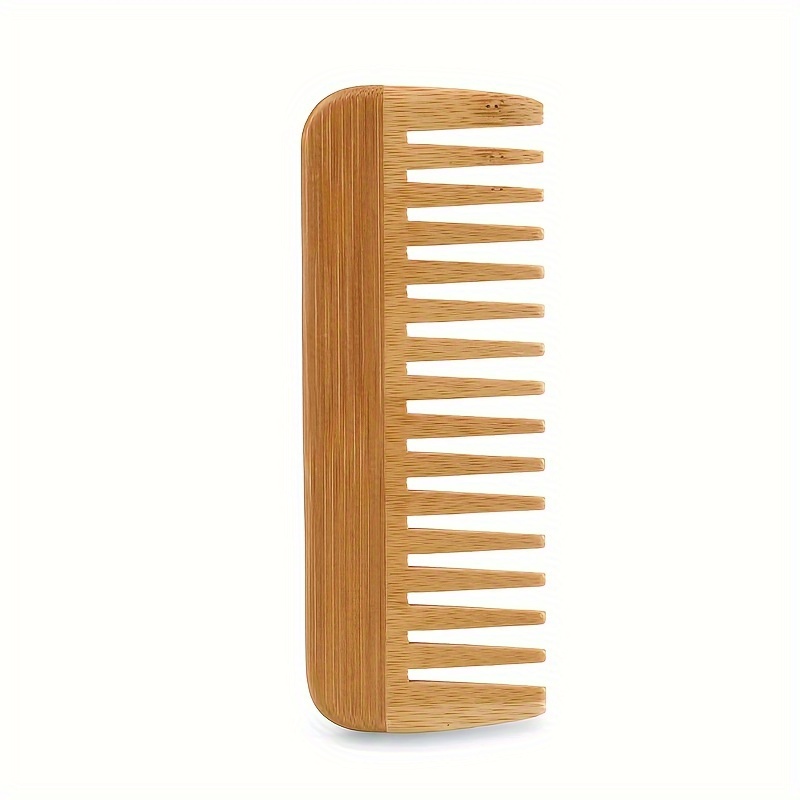 Wide-Tooth Natural Bamboo Wood - Detangling Wide Comb 评论和价格