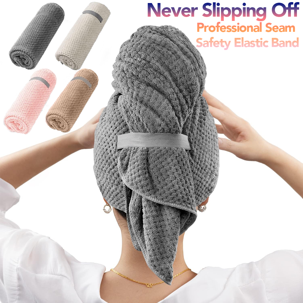 Microfiber Hair Towel Extra La - Hair Turban Towel 评论和价格