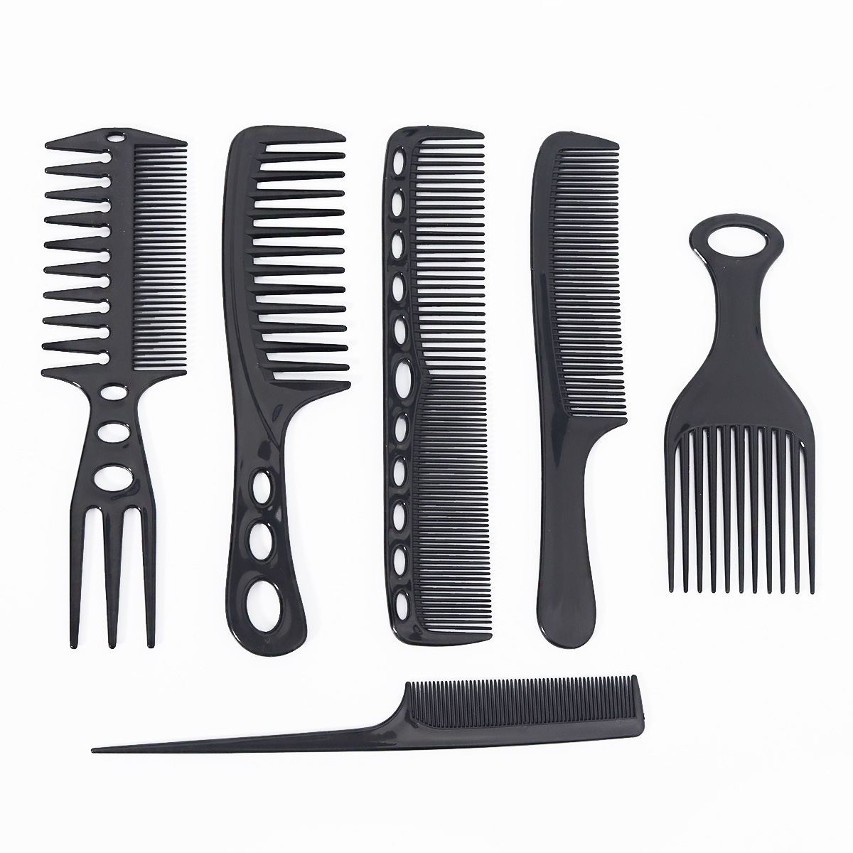 6pcs black hair comb set, hair - Detangling Wide Comb 评论和价格