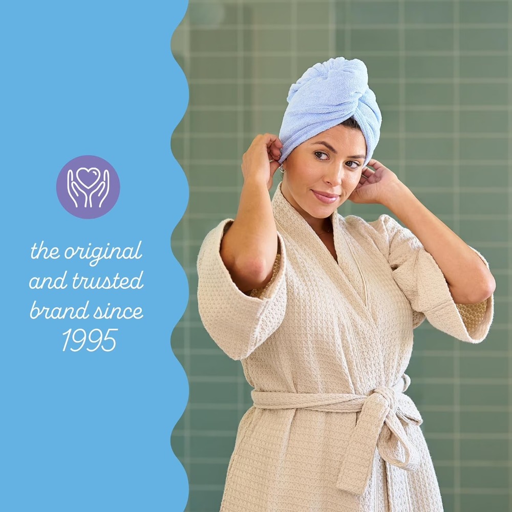 Peacock Blue Microfiber Hair T - Hair Turban Towel 评论和价格