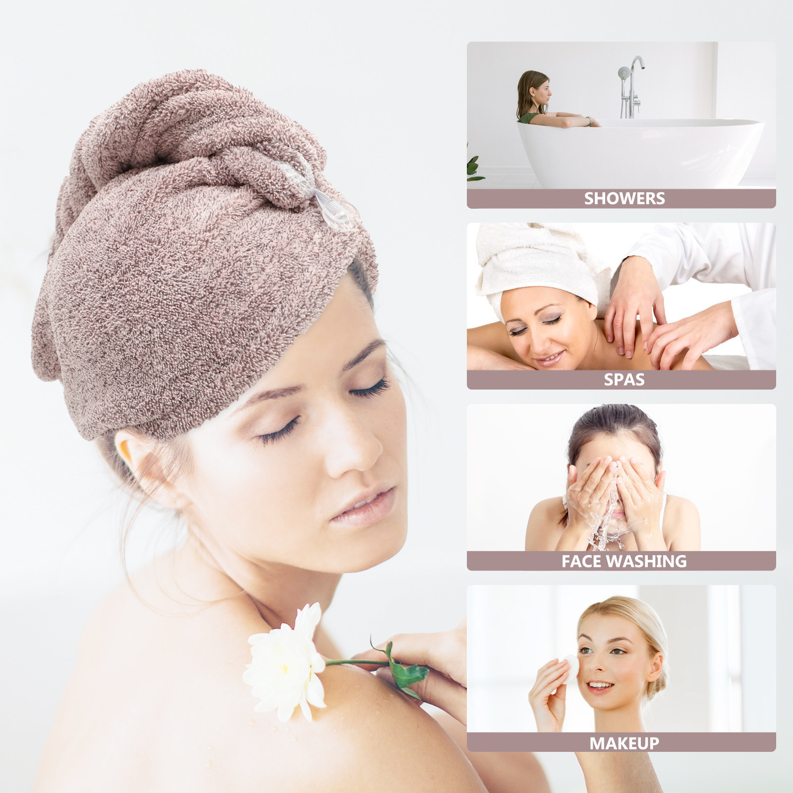 2Pcs Coral Fleece Hair Drying  - Hair Turban Towel 评论和价格