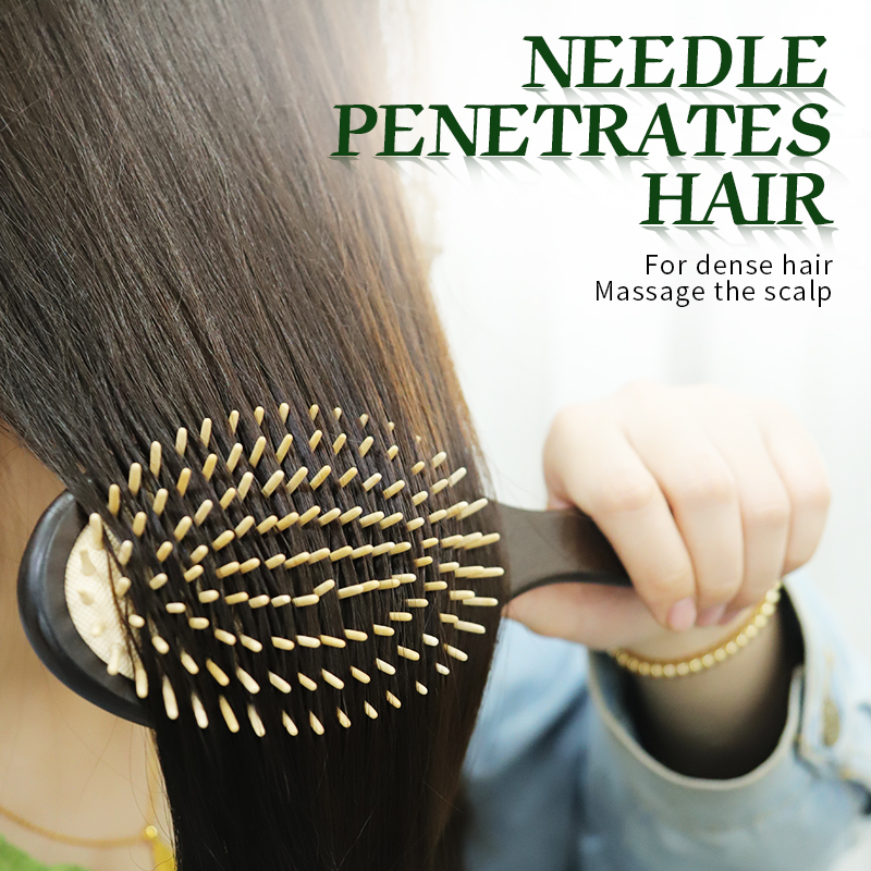Black Wood Hair Brush Women He - Detangling Wide Comb 评论和价格